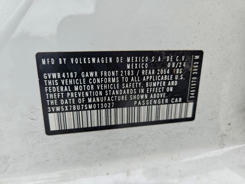 59855736 :رقم المزاد ، 3VW5X7BU7SM013027 vin ، 2025 Volkswagen Jetta مزاد بيع