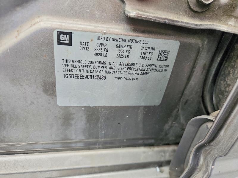 59984056 :رقم المزاد ، 1G6DE5E59C0142486 vin ، 2012 Cadillac Cts مزاد بيع