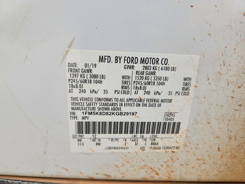 Продаж на аукціоні авто 2019 Ford Explorer, vin: 1FM5K8D82KGB29197, номер лоту: 62897776