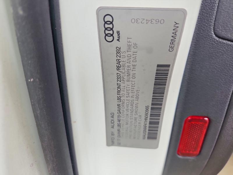 2017 Audi A4 მანქანა იყიდება აუქციონზე, vin: WAUGMAF41HN060965, აუქციონის ნომერი: 61896636