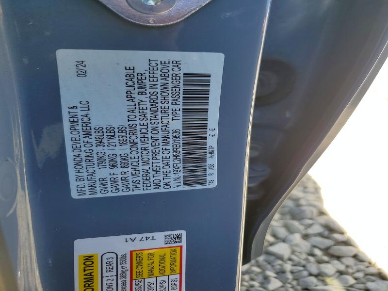 Продажа на аукционе авто 2024 Honda Civic, vin: 19XFL2H88RE019536, номер лота: 61004806