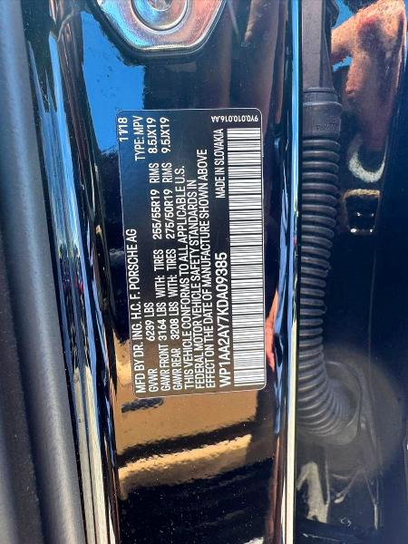 Продажа на аукционе авто 2019 Porsche Cayenne, vin: WP1AA2AY7KDA09385, номер лота: 62313976