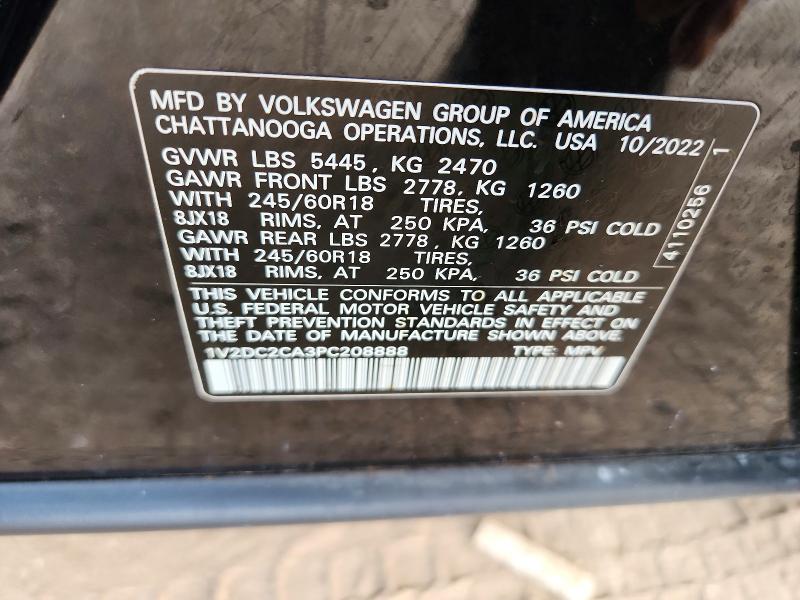 2023 Volkswagen Atlas Cross Sport მანქანა იყიდება აუქციონზე, vin: 1V2DC2CA3PC208888, აუქციონის ნომერი: 61488976