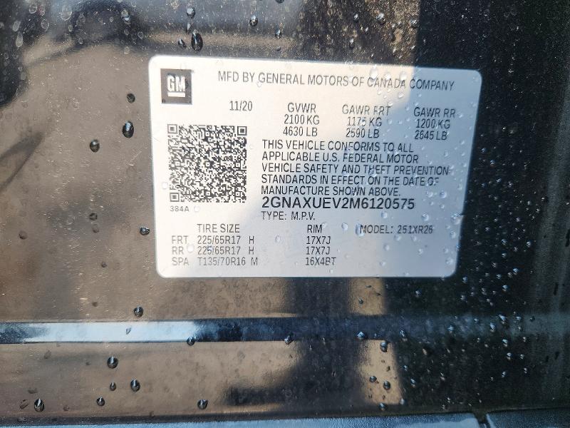 Продаж на аукціоні авто 2021 Chevrolet Equinox, vin: 2GNAXUEV2M6120575, номер лоту: 59821026
