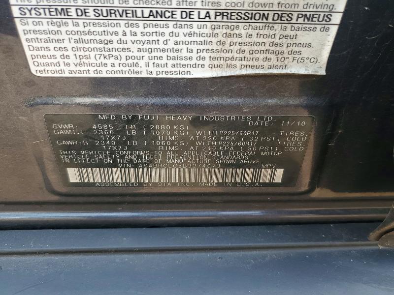 Aukcja sprzedaży 2011 Subaru Outback, vin: 4S4BRCLC5B3374073, numer aukcji: 62743536