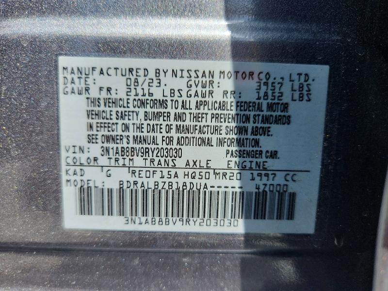 Aukcja sprzedaży 2024 Nissan Sentra, vin: 3N1AB8BV9RY203030, numer aukcji: 61597536