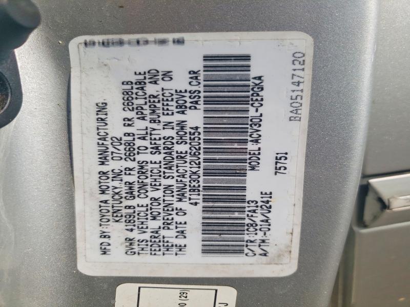 62087186 :رقم المزاد ، 4T1BE30K12U620554 vin ، 2002 Toyota Camry مزاد بيع
