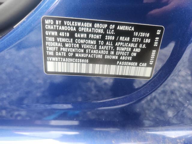 Продажа на аукционе авто 2017 Volkswagen Passat, vin: 1VWBT7A32HC025605, номер лота: 60574786