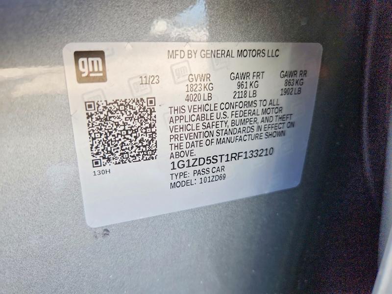 Aukcja sprzedaży 2024 Chevrolet Malibu, vin: 1G1ZD5ST1RF133210, numer aukcji: 57504216