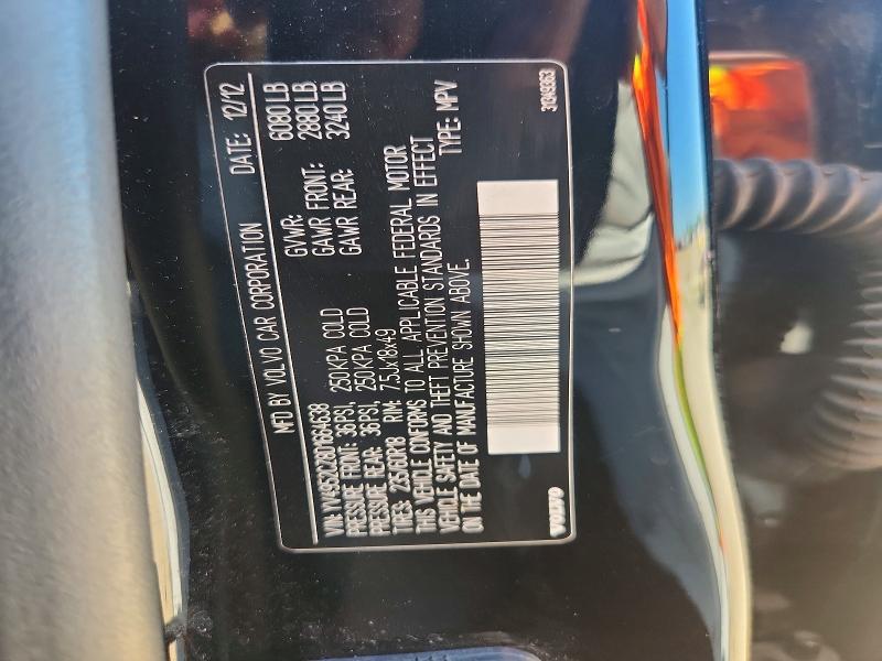 60962356 :رقم المزاد ، YV4952CZ8D1664638 vin ، 2013 Volvo Xc90 مزاد بيع