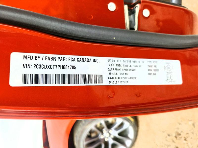 60883916 :رقم المزاد ، 2C3CDXCT7PH681705 vin ، 2023 Dodge Charger مزاد بيع