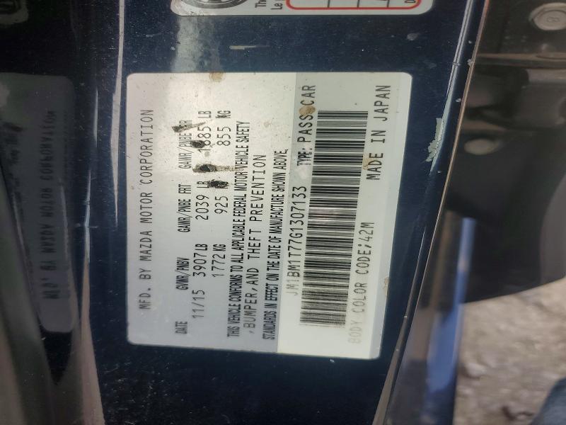 Aukcja sprzedaży 2016 Mazda 3, vin: JM1BM1T77G1307133, numer aukcji: 60169976
