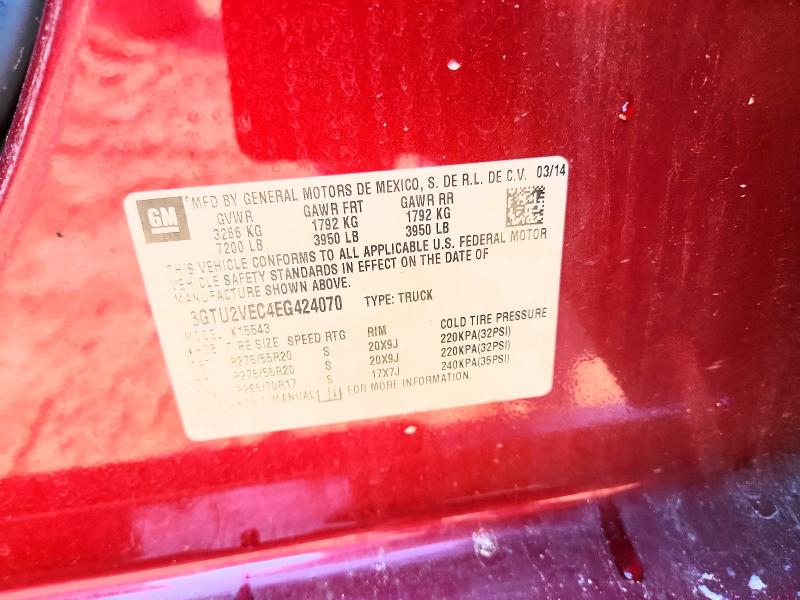 Aukcja sprzedaży 2014 Gmc Sierra, vin: 3GTU2VEC4EG424070, numer aukcji: 60787376