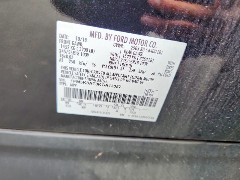 59704806 :رقم المزاد ، 1FM5K8AT8KGA13057 vin ، 2019 Ford Explorer مزاد بيع