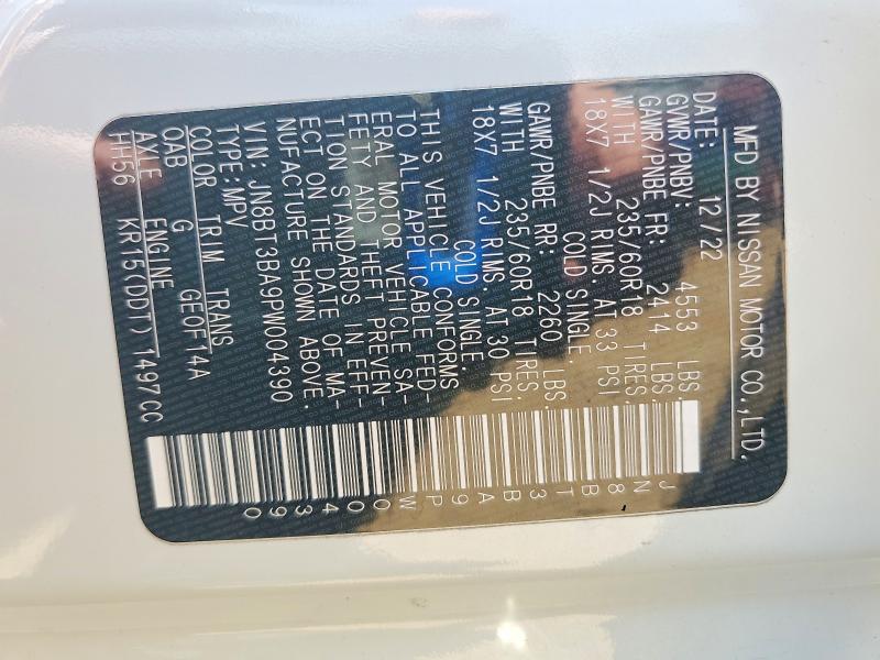 2023 Nissan Rogue მანქანა იყიდება აუქციონზე, vin: JN8BT3BA9PW004390, აუქციონის ნომერი: 62296406
