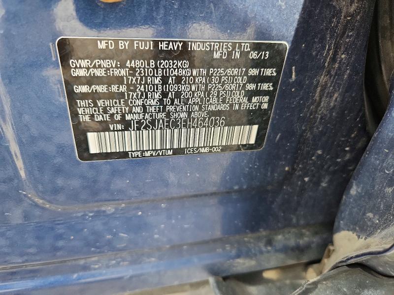 Продаж на аукціоні авто 2014 Subaru Forester, vin: JF2SJAEC3EH464036, номер лоту: 85612325