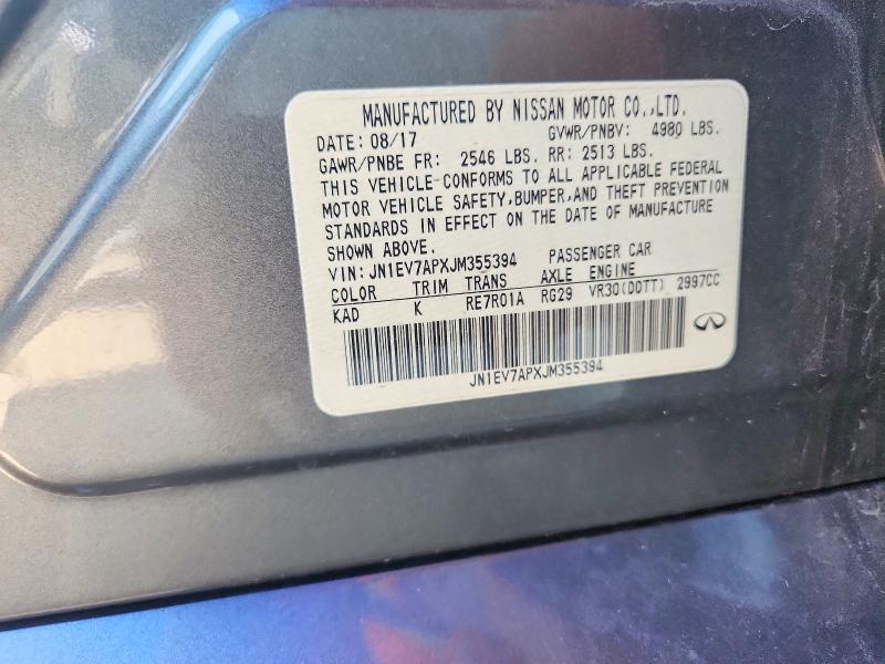 61528986 :رقم المزاد ، JN1EV7APXJM355394 vin ، 2018 Infiniti Q50 مزاد بيع