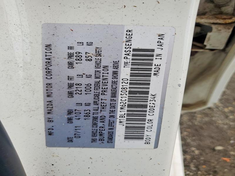 Aukcja sprzedaży 2012 Mazda 3, vin: JM1BL1M62C1508120, numer aukcji: 59976826