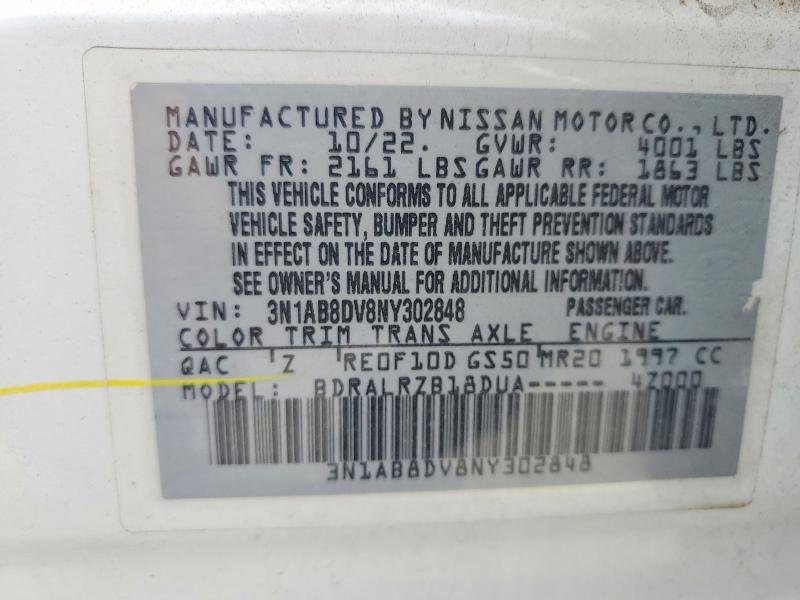 Продажа на аукционе авто 2022 Nissan Sentra, vin: 3N1AB8DV8NY302848, номер лота: 62005986
