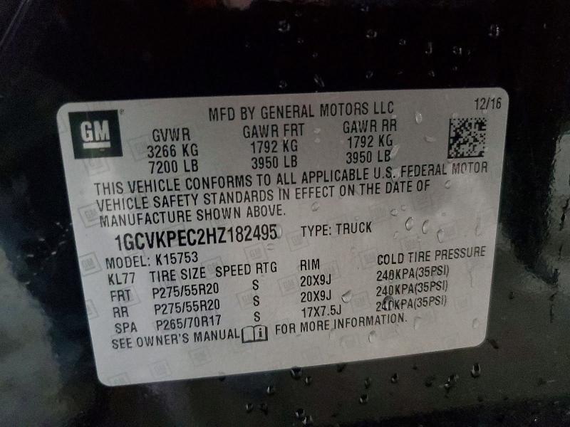 Продаж на аукціоні авто 2017 Chevrolet Silverado, vin: 1GCVKPEC2HZ182495, номер лоту: 62127606