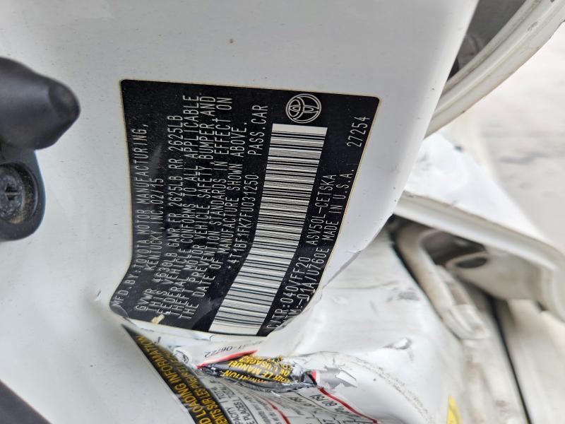2015 Toyota Camry მანქანა იყიდება აუქციონზე, vin: 4T1BF1FK7FU031250, აუქციონის ნომერი: 60839966