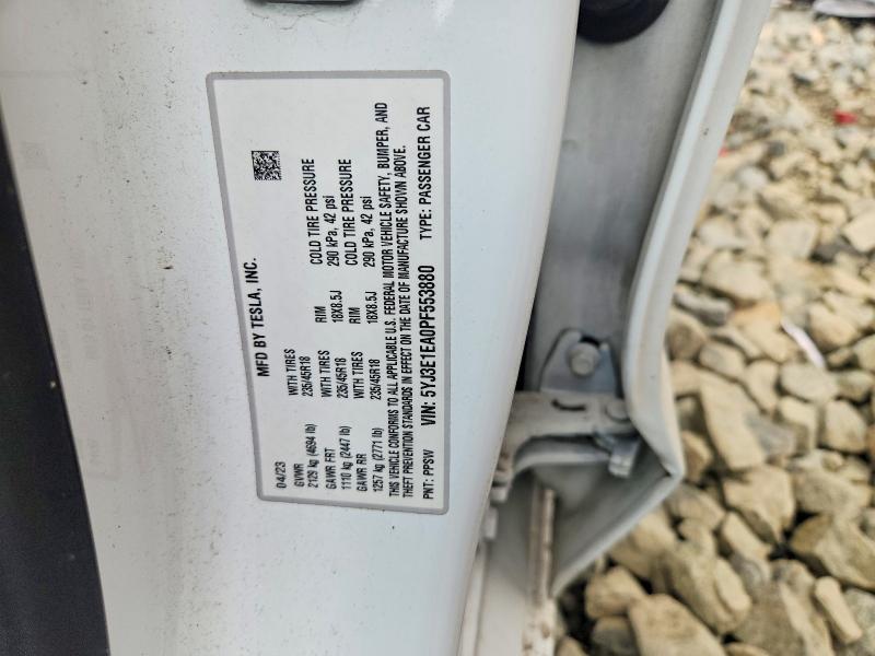 Продажа на аукционе авто 2023 Tesla Model 3, vin: 5YJ3E1EA0PF553880, номер лота: 60360756