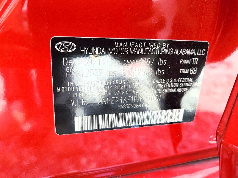 Aukcja sprzedaży 2015 Hyundai Sonata, vin: 5NPE24AF1FH151001, numer aukcji: 60886796