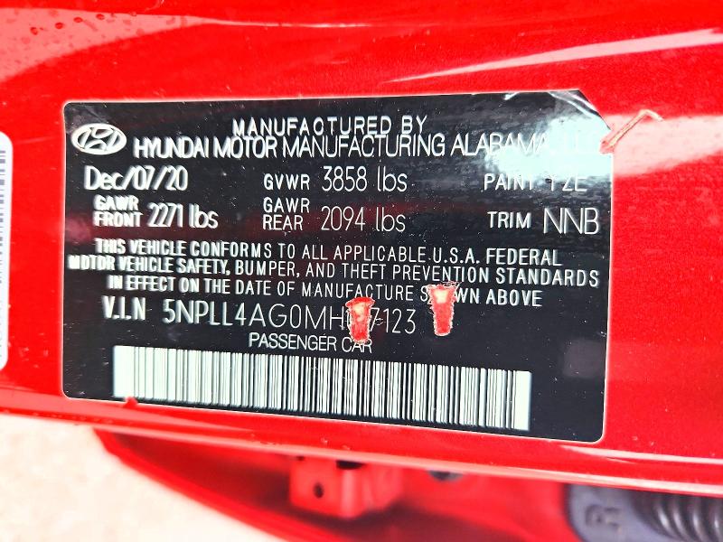 2021 Hyundai Elantra მანქანა იყიდება აუქციონზე, vin: 5NPLL4AG0MH017123, აუქციონის ნომერი: 59641576