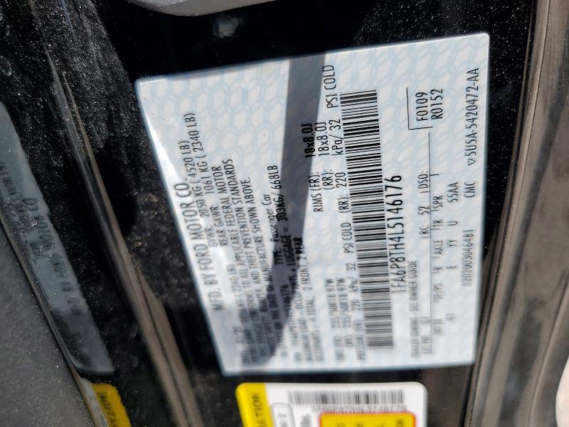 2020 Ford Mustang მანქანა იყიდება აუქციონზე, vin: 1FA6P8TH4L5146176, აუქციონის ნომერი: 61135226