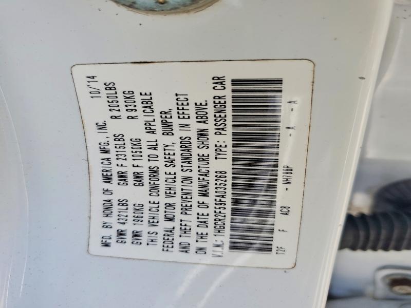 63137616 :رقم المزاد ، 1HGCR2F59FA035268 vin ، 2015 Honda Accord مزاد بيع