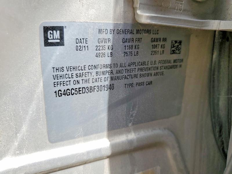 60304536 :رقم المزاد ، 1G4GC5ED3BF301940 vin ، 2011 Buick Lacrosse مزاد بيع