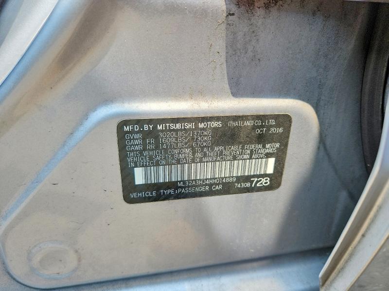 Продажа на аукционе авто 2017 Mitsubishi Mirage, vin: ML32A3HJ4HH014889, номер лота: 61575816