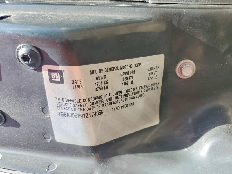 61408116 :رقم المزاد ، 1G8AL55F07Z182918 vin ، 2007 Saturn Ion مزاد بيع