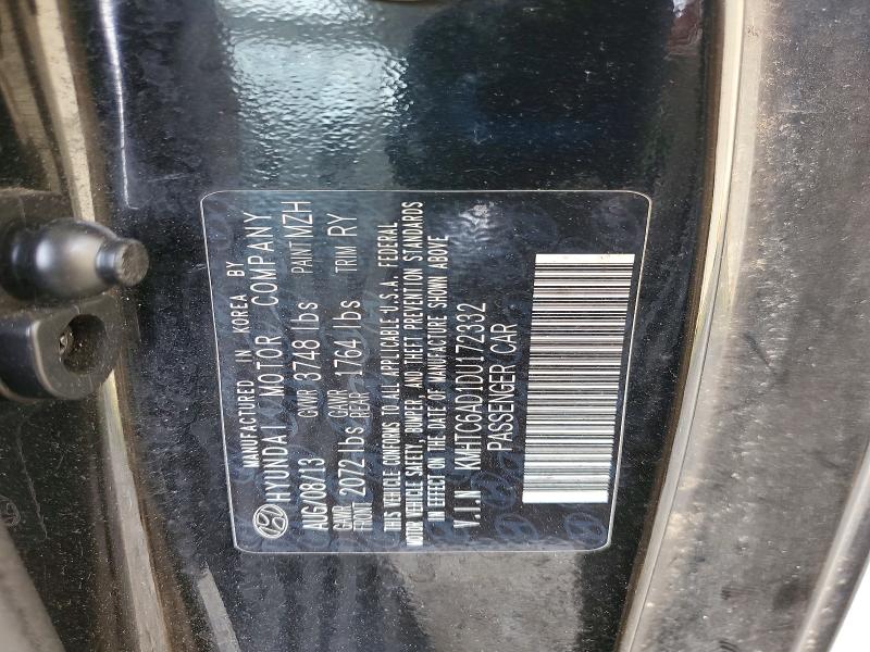 62947836 :رقم المزاد ، KMHTC6AD1DU172332 vin ، 2013 Hyundai Veloster مزاد بيع