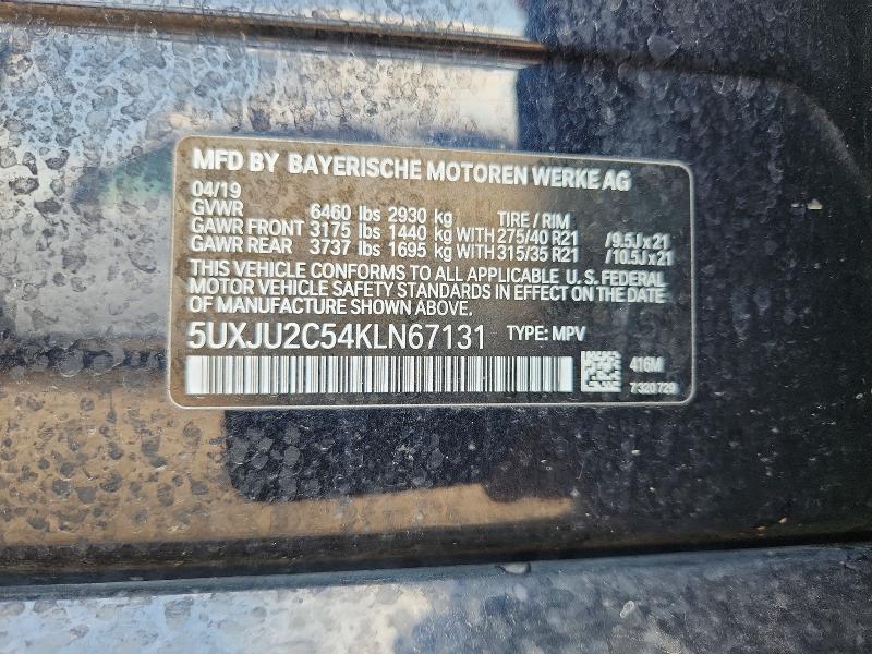 61692396 :رقم المزاد ، 5UXJU2C54KLN67131 vin ، 2019 Bmw X5 مزاد بيع