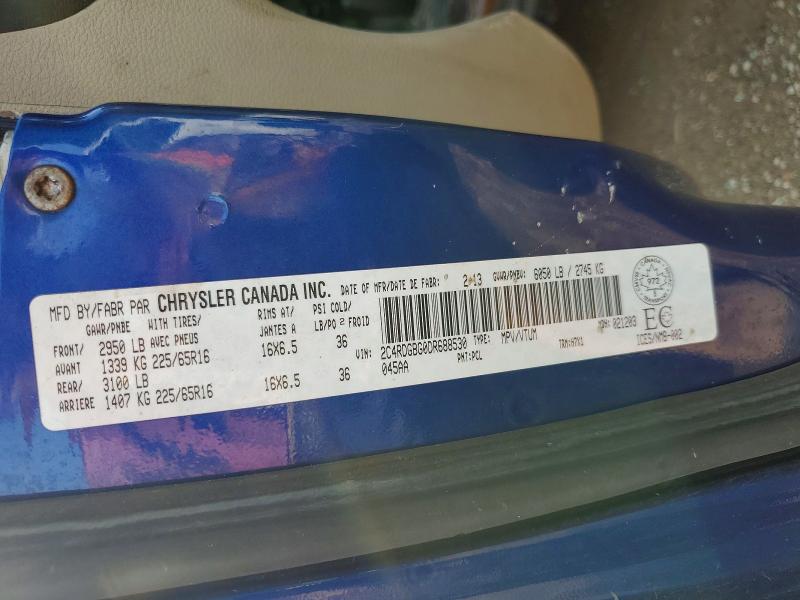 2013 Dodge Caravan მანქანა იყიდება აუქციონზე, vin: 2C4RDGBG0DR688530, აუქციონის ნომერი: 60977536
