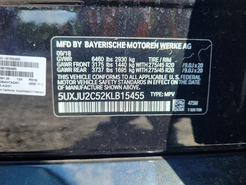 Продажа на аукционе авто 2019 Bmw X5, vin: 5UXJU2C52KLB15455, номер лота: 59990566