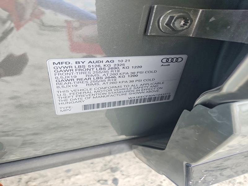 Aukcja sprzedaży 2022 Audi Q3, vin: WA1EECF30N1043372, numer aukcji: 61385506