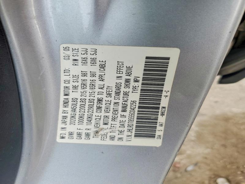 60062576 :رقم المزاد ، JHLRD78555C042256 vin ، 2005 Honda Cr-v مزاد بيع