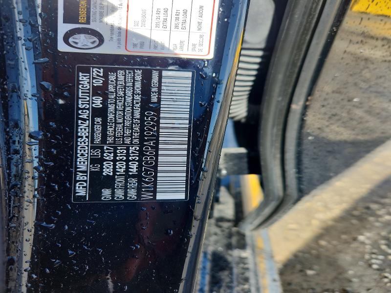 2023 Mercedes-benz S მანქანა იყიდება აუქციონზე, vin: W1K6G7GB6PA192959, აუქციონის ნომერი: 61943166