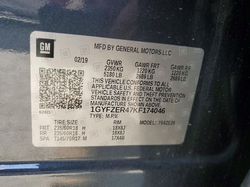 2019 Cadillac Xt4 მანქანა იყიდება აუქციონზე, vin: 1GYFZER47KF174046, აუქციონის ნომერი: 59064756