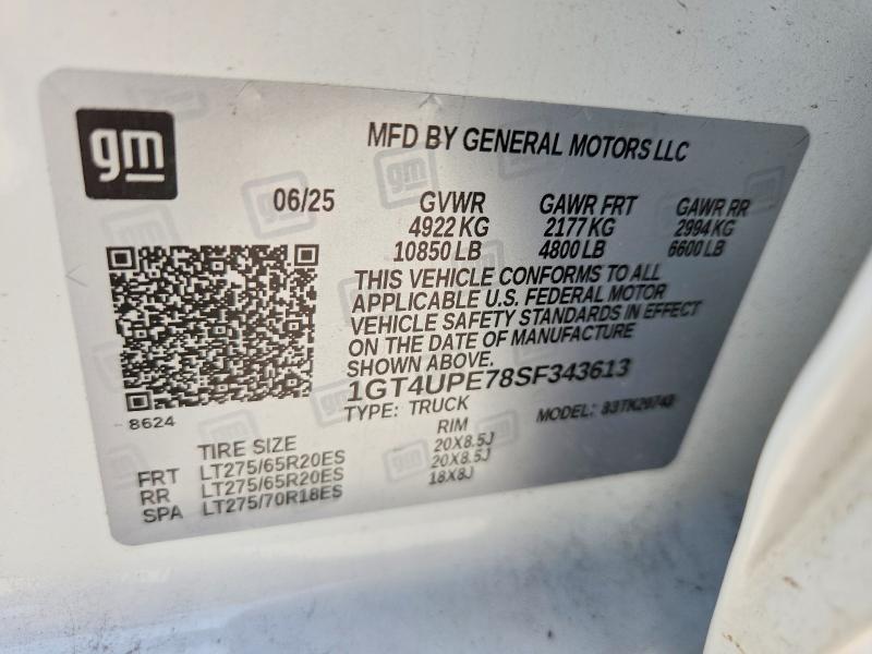 Продажа на аукционе авто 2025 Gmc Sierra, vin: 1GT4UPE78SF343613, номер лота: 62657326