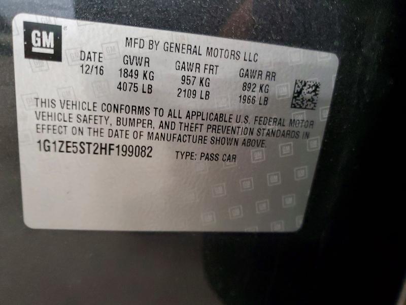 Продаж на аукціоні авто 2017 Chevrolet Malibu, vin: 1G1ZE5ST2HF199082, номер лоту: 62465796