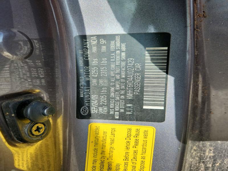 Auction sale of the 2010 Hyundai Genesis Coupe, vin: KMHHT6KD4AU027429, lot number: 61712076