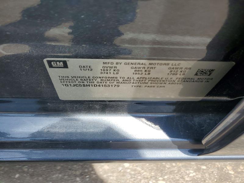 Продаж на аукціоні авто 2013 Chevrolet Sonic, vin: 1G1JC5SH1D4153179, номер лоту: 59741296