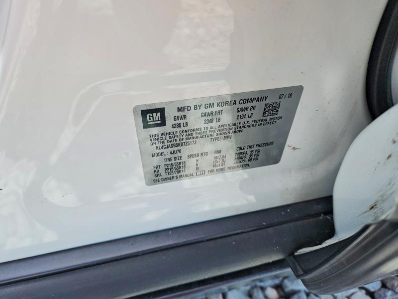 61040276 :رقم المزاد ، KL4CJASB5KB725173 vin ، 2019 Buick Encore مزاد بيع
