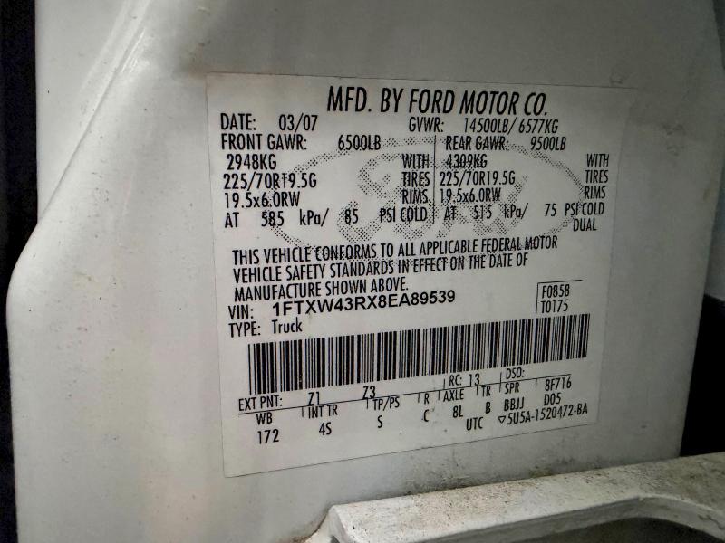Продажа на аукционе авто 2008 Ford F450, vin: 1FTXW43RX8EA89539, номер лота: 61508906