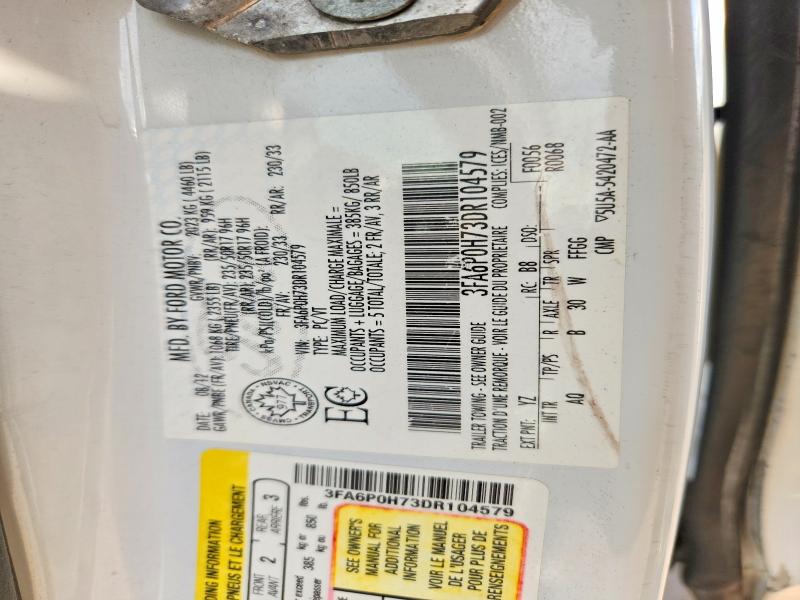 Продажа на аукционе авто 2013 Ford Fusion, vin: 3FA6P0H73DR104579, номер лота: 57833396
