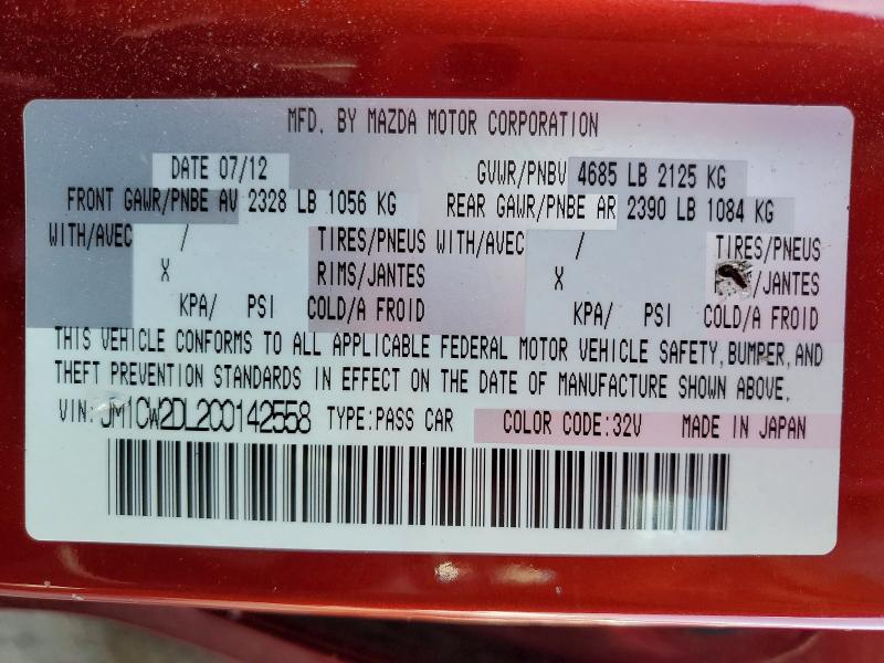 Продажа на аукционе авто 2012 Mazda 5, vin: JM1CW2DL2C0142558, номер лота: 58903216