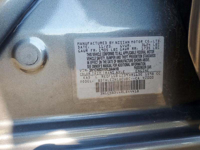 2024 Nissan Versa მანქანა იყიდება აუქციონზე, vin: 3N1CN8DV4RL844418, აუქციონის ნომერი: 60374996